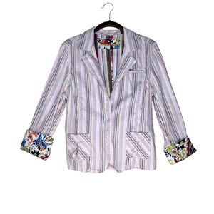 Robert Graham Women's Striped Multicolor Blazer Jacket